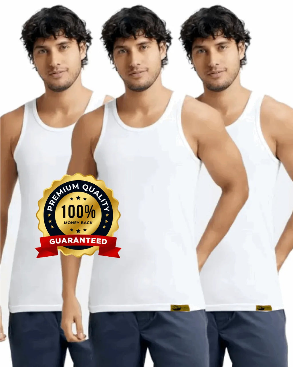 Pack Of 3 Premium Soft Cotton Vest - 100% Quality Guarantee - ibx collection